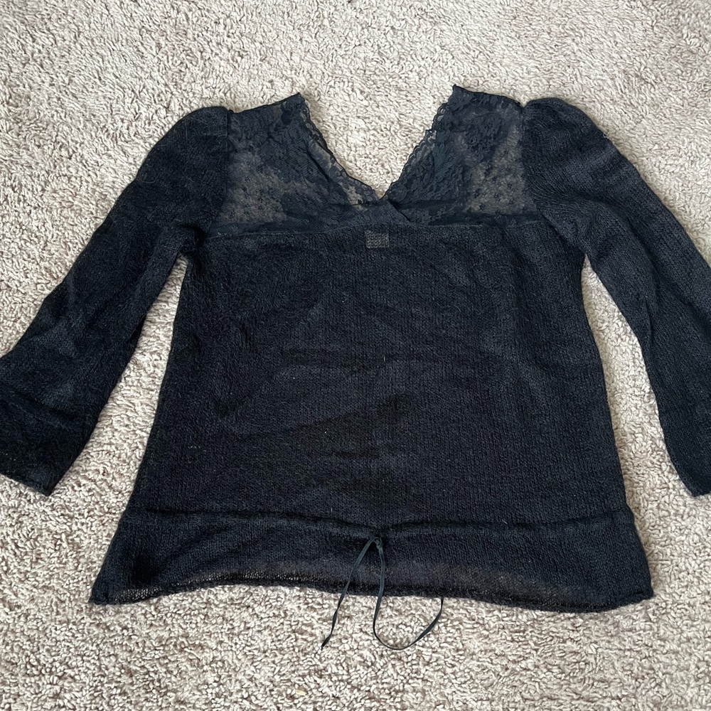 Vintage Free People Sheer Lace Top